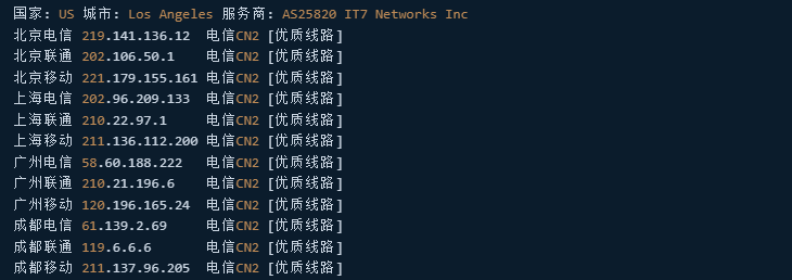 BandwagonHost 搬瓦工回程线路