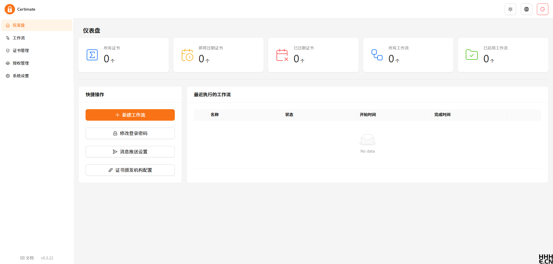 Certimate 仪表盘